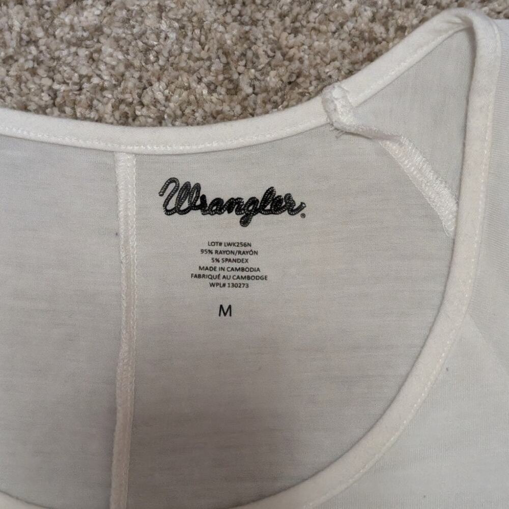 Wrangler "Take Me To The Rodeo" White Rhinestone Tank Top M - Picture 5 of 5